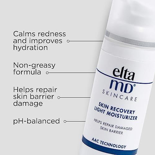 EltaMD Skin Recovery Light Face Moisturizer for Dry Skin, Oil Free Moisturizer for Face and Acne Prone Skin Care, 1.7 oz Pump