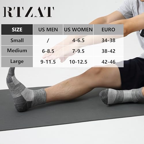 Merino Wool Ankle Socks, Men's Women's 90% Wool Athletic Thin Running Moisture Wicking Socks, 3 Pairs