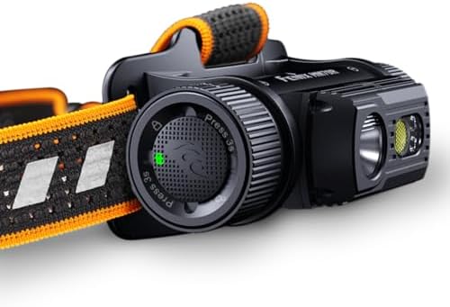 Fenix HM70R Headlamp, 1600 Lumen USB-C Rechargeable with White, High CRI and Red Beams and Lumentac Organizer