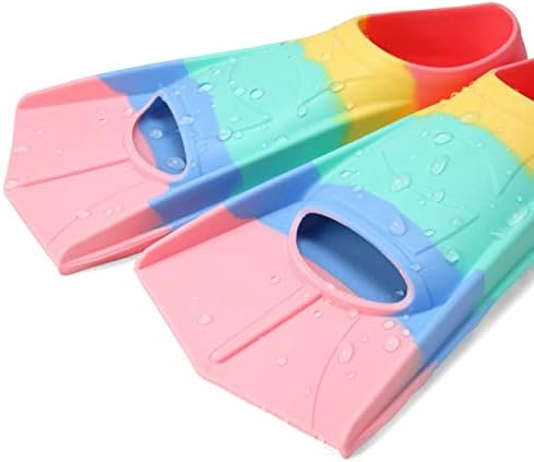 Kids Swim Fins,Short Kids Fins Youth Swimming Flippers for Lap Swimming Training for Children Girls Boys Beginners