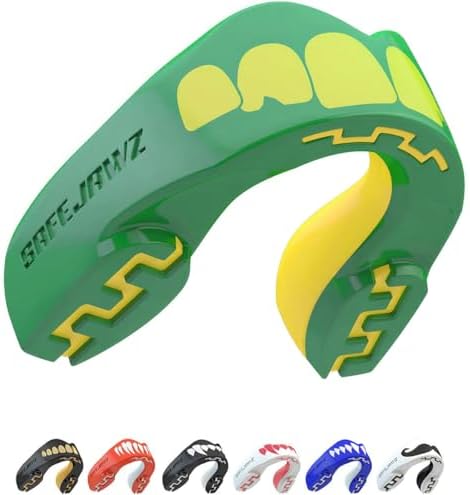 SafeJawz Sports Mouthguard, Dual Layer Premium Mouth Guard with Case for Basketball, Lacrosse, Football, Martial Arts, Hockey, Wrestling, Ice Hockey and All Contact Sports