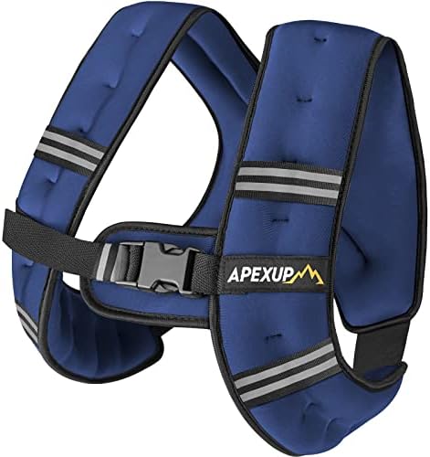 APEXUP Weighted Vest with 5lbs/10lbs/15lbs/20lbs/25lbs/30lbs Weights and Reflective Stripe, Weight Vest Men Women for Workout, Strength Training, Running