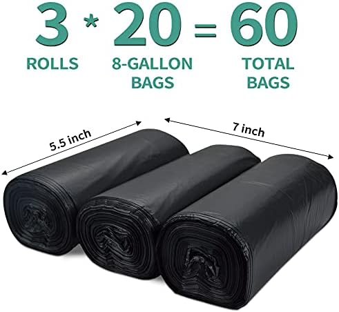 60 Count 8 Gallon Biodegradable Compostable Portable Toilet Bags, 100% Plant-Based, No Leaks, Disposable, Perfect for Camping, Hiking, Boating, Hunting