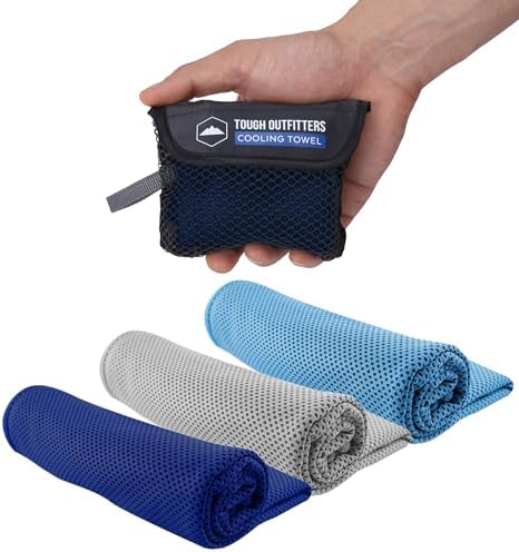 Tough Outdoors Cooling Towel - Cooling Towels for Neck & Face - Ice Wrap & Sweat Rag for Camping Gym Yoga & Sports - Workout Towel for Gym Sweat - Cool Towels for Extreme Heat
