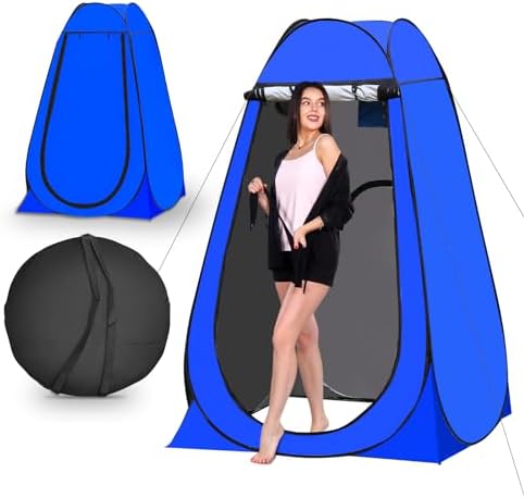 Portable Pop Up Privacy Tent, Outdoor Camping Bathroom Toilet Shower Tent Spacious Dressing Changing Room for Hiking Beach Picnic Fishing, Instant Rain Shelter with Carrying Bag-