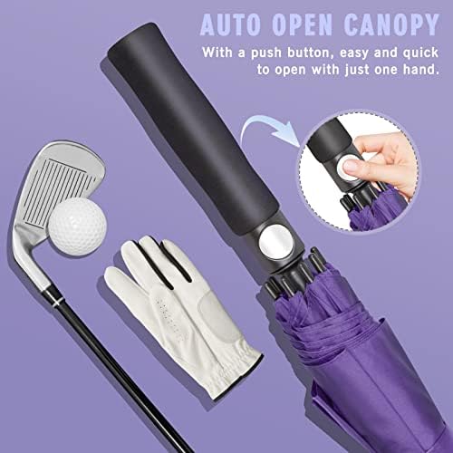 ZOMAKE Automatic Open Extra Large Golf Umbrella 51/54/62/68 Inch, Double Canopy Vented Windproof Oversize Stick Umbrellas for Rain