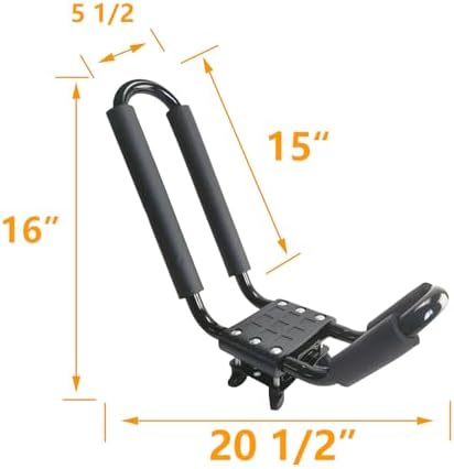 A01 Kayak Roof Rack for SUV Car Top Roof Mount Carrier J Cross Bar Canoe Boat (1 Pairs)
