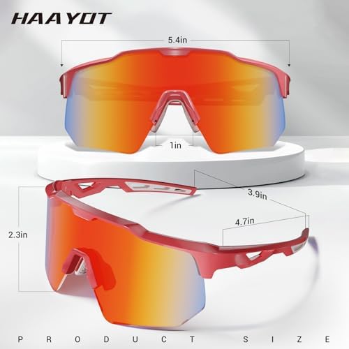 HAAYOT Polarized Sports Sunglasses for Men Women Youth Baseball Cycling Running Softball Biking Glasses 5 Lenses