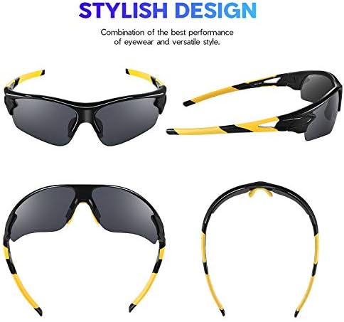 BEACOOL Polarized Sports Sunglasses for Men Women Youth Baseball Fishing Cycling Running Golf Motorcycle Tac Glasses UV400