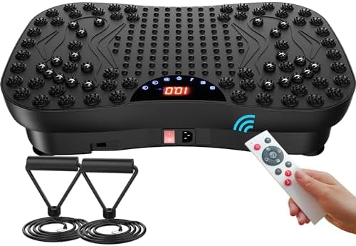 AXV Vibration Plate Exercise Machine Whole Body Workout Portable Mini Vibrate Fitness Platform Lymphatic Drainage Machine for Weight Loss Shaping Toning Wellness Home Gyms Workout (Mini)