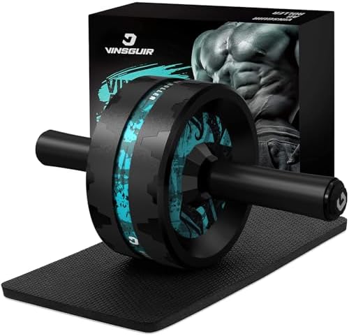 VINSGUIR Ab Roller Wheel, Abs & Core Workout Equipment for Home Gym with Knee Pad Accessories, Abdominal Wheel for Full-body Strength Training