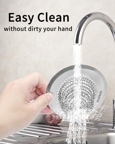 Drain Hair Catcher for Shower & Kitchen Sink - Patented Stainless Steel Bathtub Drain Hair Trap Strainer, Easy Clean, Prevents Clogs in Bath Tub, Sink Drains (2 Pack)