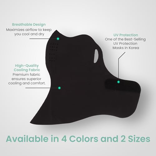 Korea Cooling UPF 50+ UV Sun Protection Face Mask with Neck Coverage – Breathable for Golf, Hiking, Fishing & Outdoors