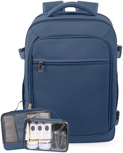 Travel Backpack, Carry-on Backpack for Men Women, Travel Backpack Carry on Flight Approved, 40L Personal Item Backpack Personal Item Backpack Bag, Travel Essentials, Dark Blue