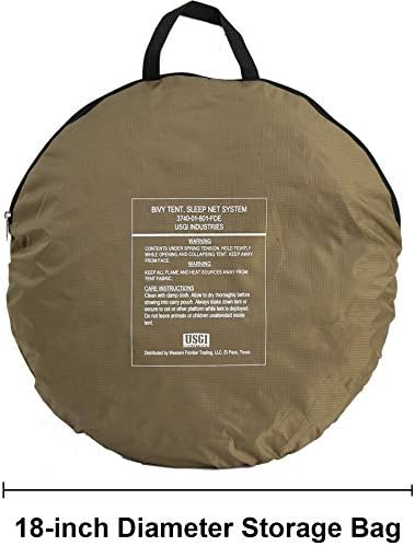 USGI Industries Bivy Tent | Lightweight Single Person Sleeping Net System for Outdoors, Camping, Survival, Hiking, Backpack | Mesh Protection