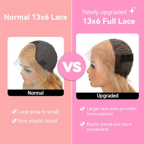 KTOOYKE 200% Density 30 Inch Honey Blonde 13x6 HD Lace Front Wig Human Hair Body Wave Lace Frontal Wigs Human Hair Pre Plucked 27# Honey Blonde Wig Glueless Wigs