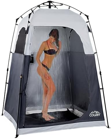 Instant Pop-up Camping Shower Tent Privacy Shelter with 1 Room/2 Rooms, Portable Outdoor Shower, Changing Room, Sun Shelter for Camping, Beach Hiking, and Fishing