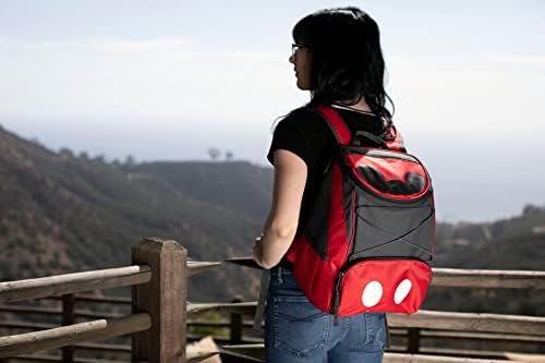 PICNIC TIME Disney Mickey Mouse PTX Backpack Cooler, Soft Cooler Backpack, Insulated Lunch Bag, (Red with Gray Accents)