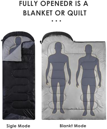 Sleeping Bags for Adults Backpacking Lightweight Waterproof- Cold Weather Sleeping Bag for Girls Boys Mens for Warm Camping Hiking Outdoor Travel Hunting with Compression Bags