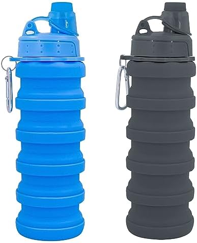 Collapsible Water Bottles Travel water bottle Sports Portable Sport Water Bottle Reusable Water Bottles comes with mountaineering Buckle 500ml silicone Water-proof camping water bottle