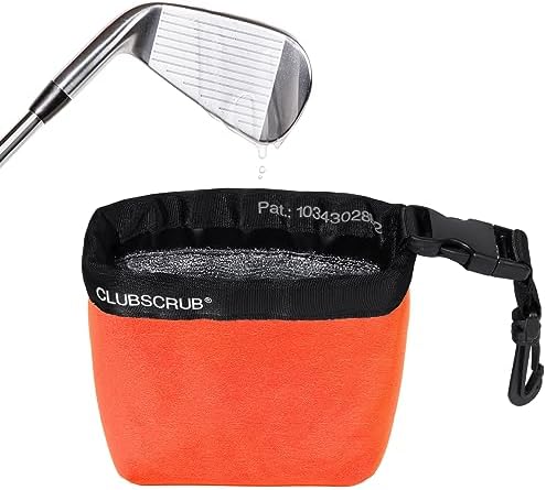 Golf Club and Golf Ball Cleaning Bag, Waterproof Clean Face Technology Liner, Detachable Clip, Machine Washable, Cleans Club Grooves, Dry Exterior (Neoprene or Microfiber Option Available)