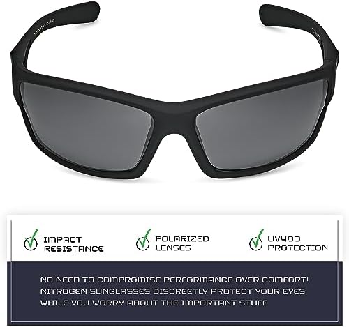 Nitrogen Polarized Wrap Around Sport Sunglasses for Men Women UV400 Protection Sun Glasses