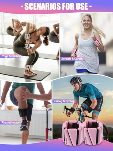 Wrist Ankle Weights Set of 2(1 lb/2 lbs Each) Adjustable Weights Training Intensity for Strength Training Walking Running Yoga Pilates Jogging for Women Men