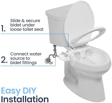 LUXE Bidet NEO 120 Plus - Patented Bidet Attachment for Toilet Seat, Innovative Hinges to Clean, Slide-in Easy Install, Advanced 360° Self-Clean, Single Nozzle, Rear Wash (White)