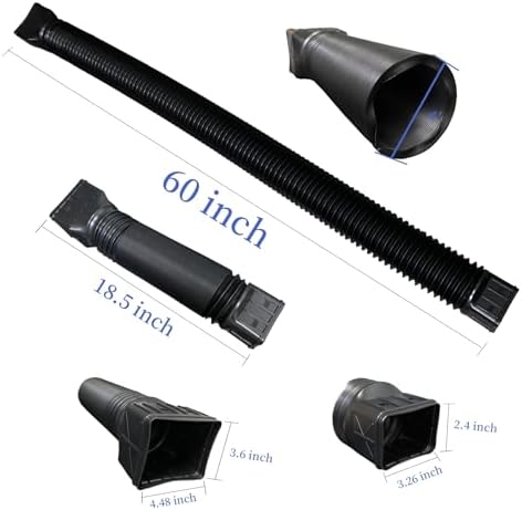 3 pack Flexible Rain Gutter Downspout Extensions,Drain Downspout Extender,Gutter Extension Flexible,Down Spout Drain Extension Pipes,Extendable from 21 to 60 Inches (3pcs black)