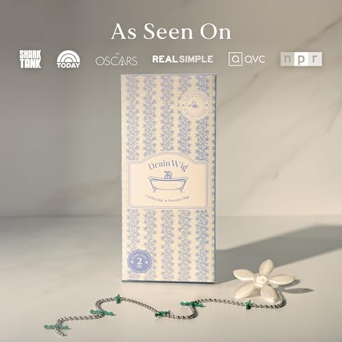 DrainWig Shower Drain Hair Catcher – Disposable White Flower (12-Pack) – No-Touch Hair Removal for Flat Shower Drains – As Seen on Shark Tank