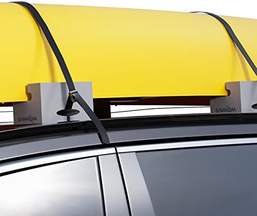 WOOWAVE Canoe Carrier Deluxe Carrier Kit Universal Soft Standard Foam Block for Roof Racks Car-Top Replacement with Tie-Downs, 6 inches