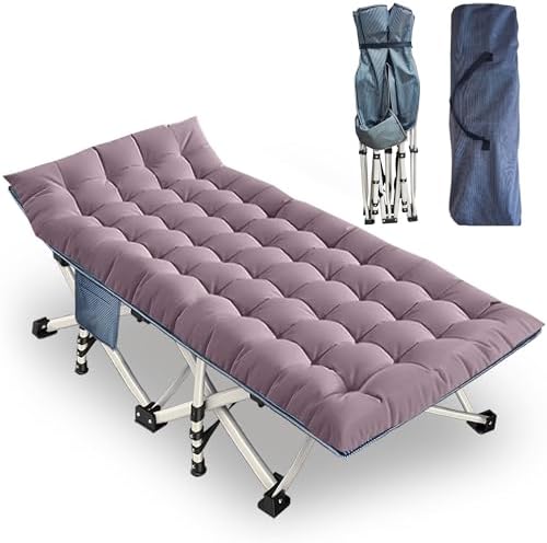 Oversize Camping Cot Extra Wide 32" Cots for Sleeping with Comfortable Mattress for Adults XXL Cots for Camping Folding Camping Bed Heavy Duty Guest Bed with Carry Bag for Indoor Outdoor Easy Setup