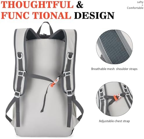 Hiking Backpack,Large 35L Travel Backpacks for Men Women,Water Resistant Ultra Lightweight Foldable Packable Camping Daypack for Outdoor Sports