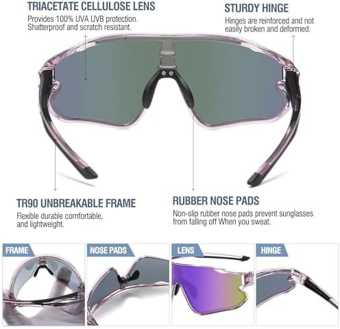 DUCO Kids Sunglasses Youth Baseball Sun Glasses Lightweight TR90 Frame UV400 Sports Cycling Shades for Boys Girls DK268