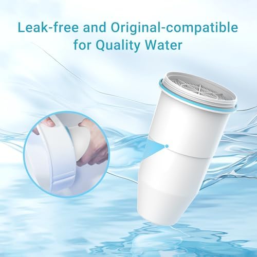 AQUA CREST NSF/ANSI 42&372 Certified Multiple-Stage Replacement Water Filters, Replacement for Pitcher Filters and Dispenser Filters, Reduce TDS, Chlorine, 2 Pack