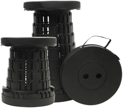 2025 Collapsible Stool Chair, Max 660lb Upgraded Folding Stool, Lightweight, Sturdy, Adjustable, Portable, Foldable Seat Stools for Outdoor Camping Fishing Hiking BBQ