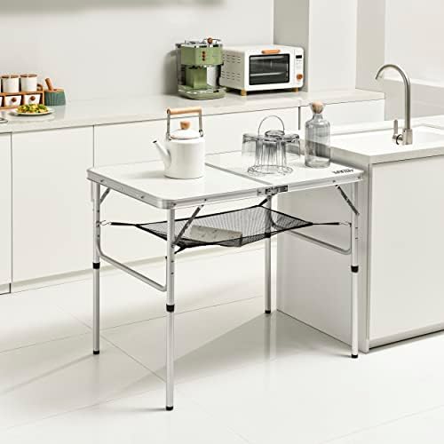 Folding Camping Table, 36''L x24''W Camp Aluminum Table with Adjustable Height Legs, Indoor Outdoor Lightweight Portable Folding Dining Table for Camp Picnic Beach BBQ Cooking 3Ft(2 Heights 15"/28")