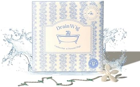 DrainWig Shower Drain Hair Catcher – Disposable White Flower (12-Pack) – No-Touch Hair Removal for Flat Shower Drains – As Seen on Shark Tank