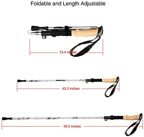 Aluminum Collapsible Ultralight Travel Trekking Hiking Pole for Men and Women