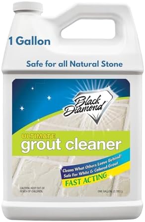 Black Diamond Ultimate Grout Cleaner: Best Cleaner for Tile, Ceramic, Porcelain, Marble Acid-Free Safe Deep Cleaner & Stain Remover for Even The Dirtiest Grout (1-Gallon)