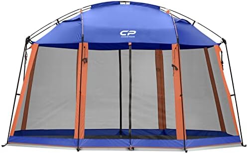 CAMPROS CP Screen House 13 x 13 Ft Screened Mesh Net Wall Canopy Tent Screen Shelter Gazebos for Patios Outdoor Camping Activities - Blue