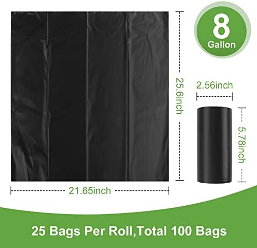 100 Portable Toilet Bags, Drawstring Biodegradable Camping Potty Bags 8 Gallon Waste Bags for 5-8 Gallon Bucket Toilet Adults Outdoor Camping Car