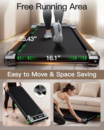 Walking Pad with Incline, Incline Treadmills for Home, 2.5 HP Under Desk Treadmill Small with Remote Control, Walking Pad Small Treadmill with LED Display