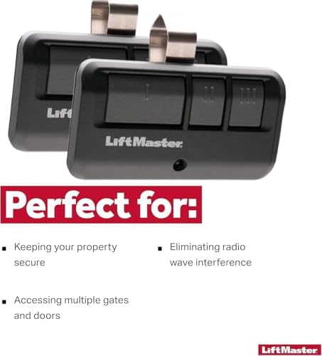 LiftMaster 893LM Security+ 2.0 3-Button Visor Clip Garage Door Opener Remote Control - Compatible only with Security+ 2.0 LiftMaster garage door openers with a yellow programming button