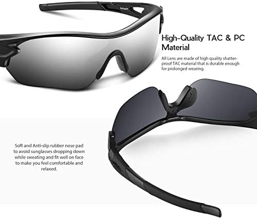 BEACOOL Polarized Sports Sunglasses for Men Women Youth Baseball Cycling Running Driving Fishing Golf Motorcycle TAC Glasses