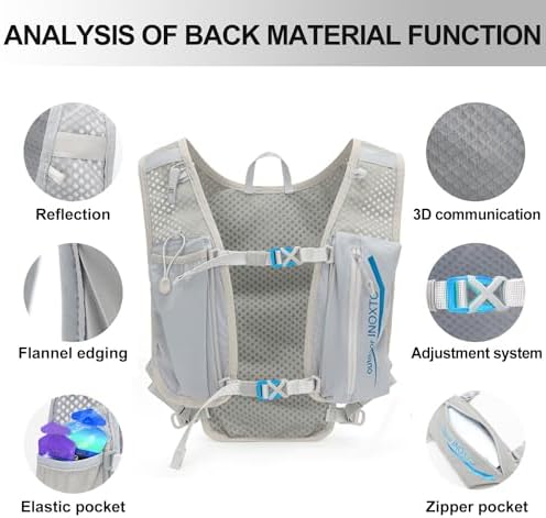 INOXTO Running Hydration Vest Backpack,Lightweight Insulated Pack with 1.5L Water Bladder Bag Daypack for Hiking Trail Running Cycling Race Marathon for Women Men