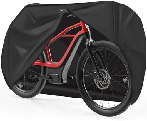 Bike Cover for 1 Bike - 600D Bike Covers Outdoor Storage Waterproof & Heavy Duty, Bicycle Cover for Single eBike, Mountain Bike, Road Bike, Hybrid Bike, Beach Cruiser Bike, Scooter and More