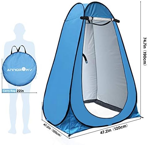 Anngrowy Pop Up Privacy Shower Tent - Portable Outdoor Camping Bathroom Toilet Changing Dressing Room - UPF40+ Waterproof
