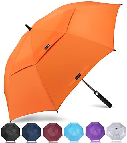 ZOMAKE Automatic Open Extra Large Golf Umbrella 51/54/62/68 Inch, Double Canopy Vented Windproof Oversize Stick Umbrellas for Rain