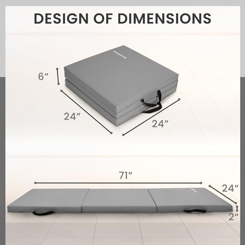 BalanceFrom Folding Gymnastics Mat Home Gym Floor Tumbling Equipment, Multicolor